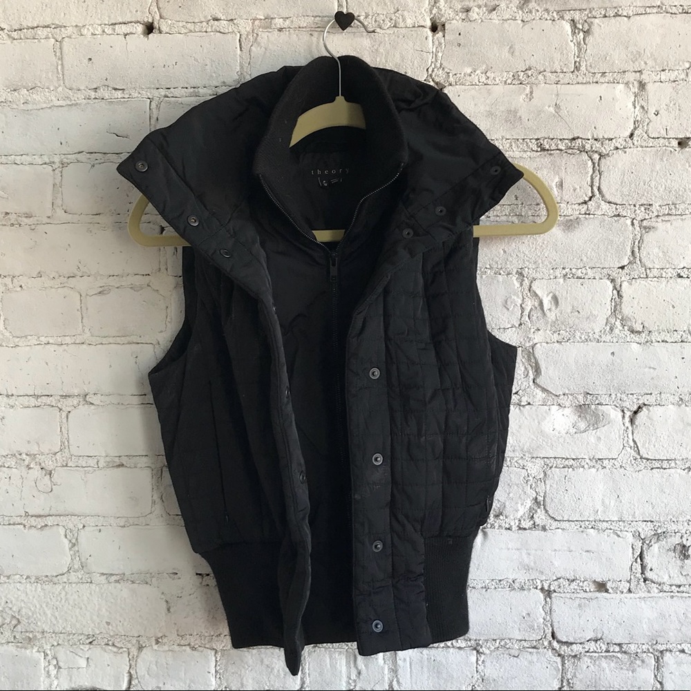 THEORY black sleek puffer winter vest